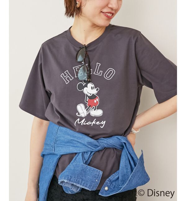  「【Disney】Hello/プリントTシャツ」|Tシャツ・カットソー|Ｃ／グレー