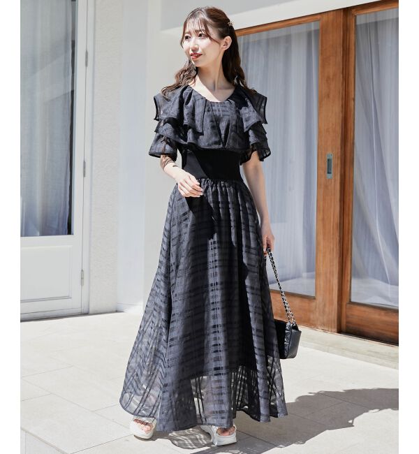  「ダブルカラーコルセットワンピース」|ワンピース|