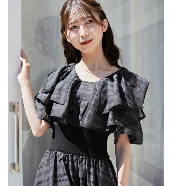  「ダブルカラーコルセットワンピース」|ワンピース|