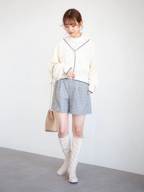 earth music&ecology「配色透かしカーディガン」|カーディガン|