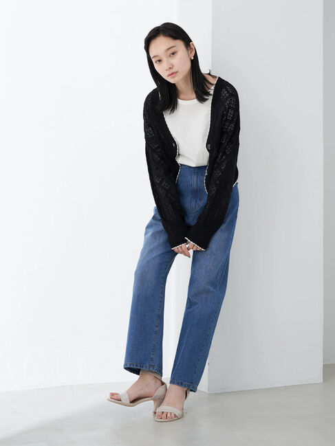 earth music&ecology「配色透かしカーディガン」|カーディガン|