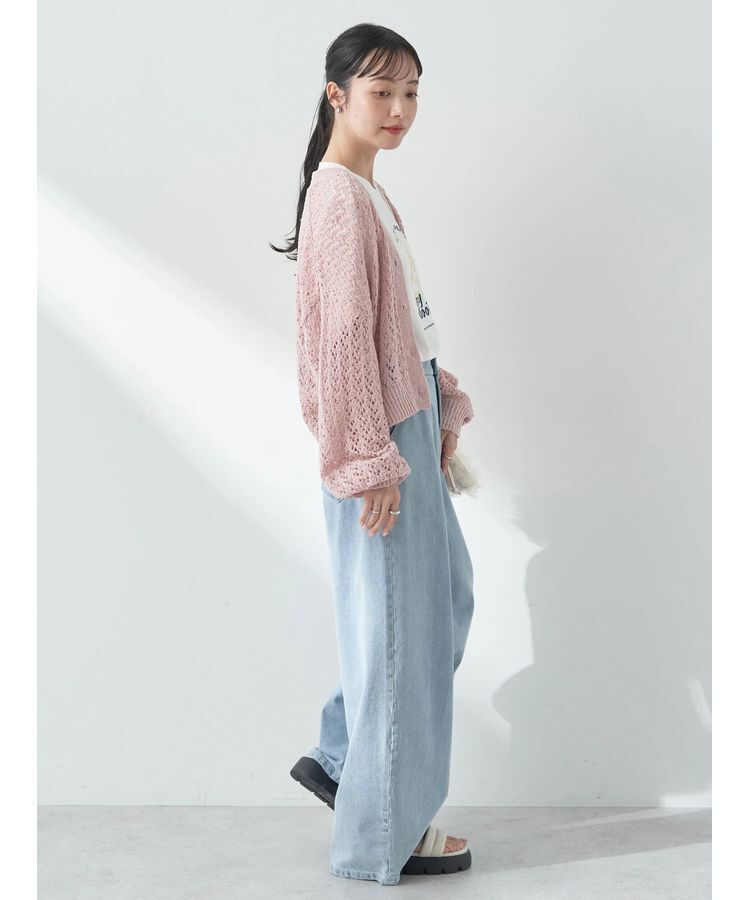 earth music&ecology「ファンシーヤーンすかしニットカーディガン」|カーディガン|