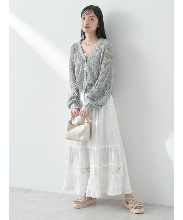earth music&ecology「ファンシーヤーンすかしニットカーディガン」|カーディガン|