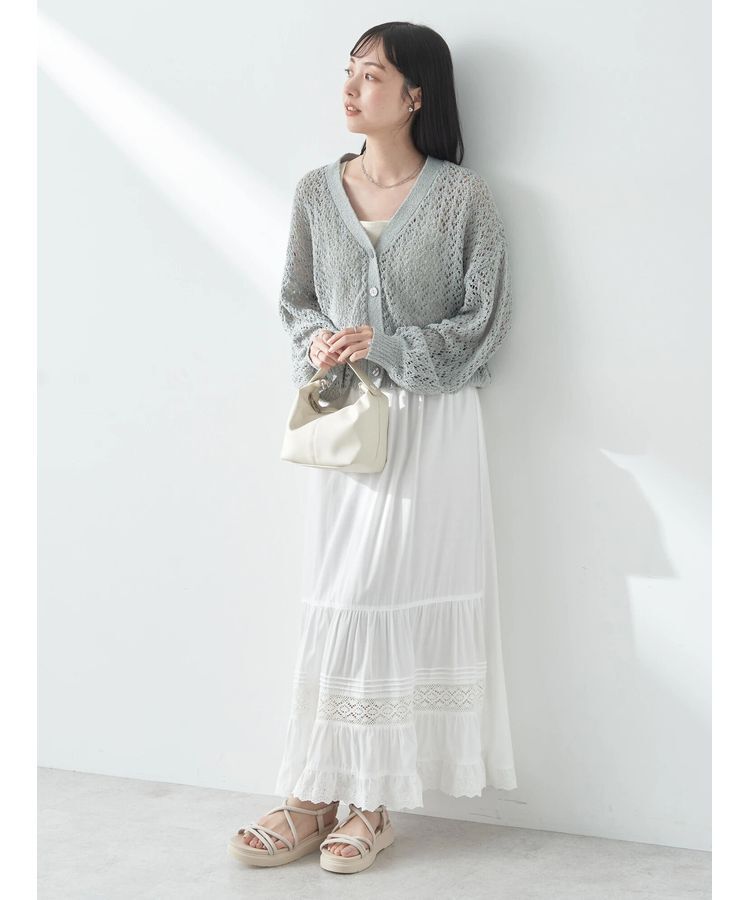 earth music&ecology「ファンシーヤーンすかしニットカーディガン」|カーディガン|