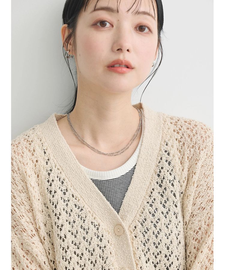 earth music&ecology「ファンシーヤーンすかしニットカーディガン」|カーディガン|