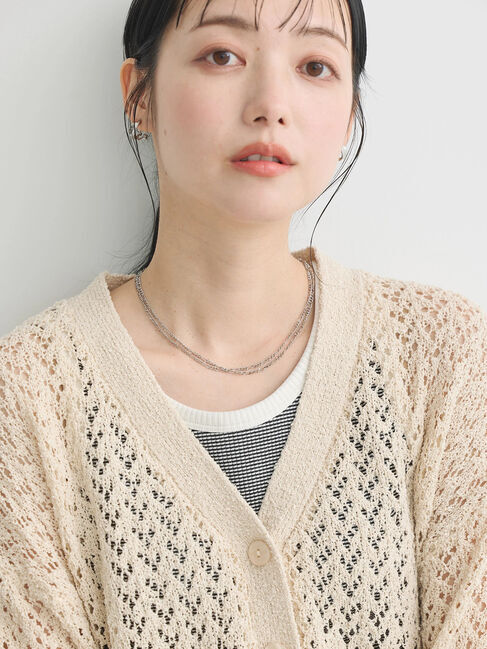 earth music&ecology「ファンシーヤーンすかしニットカーディガン」|カーディガン|