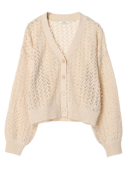 earth music&ecology「ファンシーヤーンすかしニットカーディガン」|カーディガン|