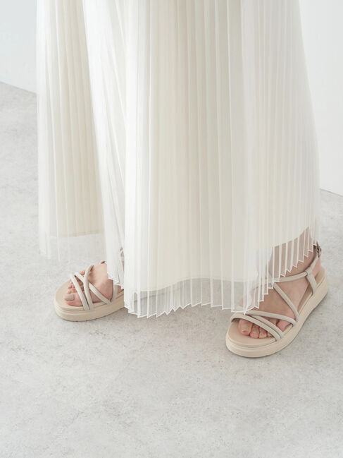 earth music&ecology「レースチュールプリーツワンピース」|ワンピース|