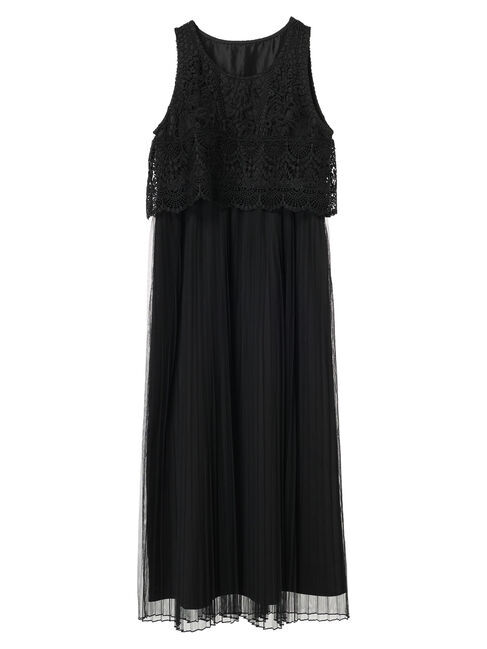 earth music&ecology「レースチュールプリーツワンピース」|ワンピース|
