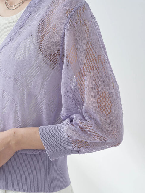 earth music&ecology「花柄シアーカーディガン」|カーディガン|