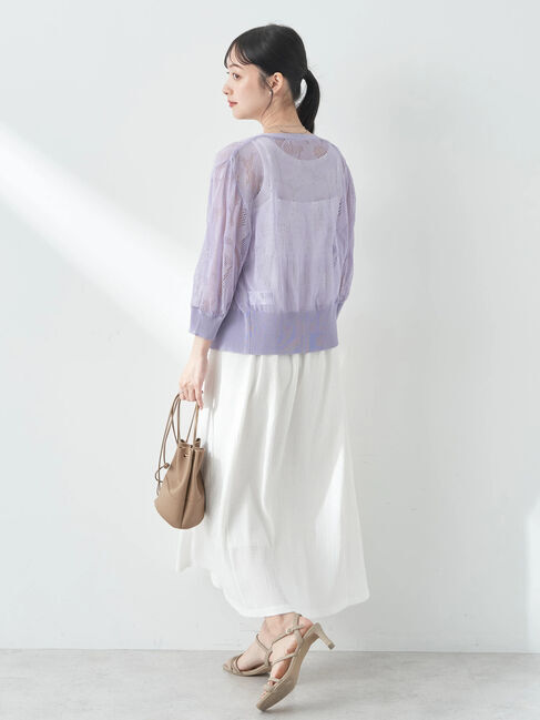 earth music&ecology「花柄シアーカーディガン」|カーディガン|