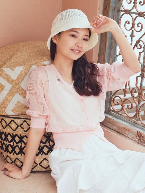 earth music&ecology「花柄シアーカーディガン」|カーディガン|