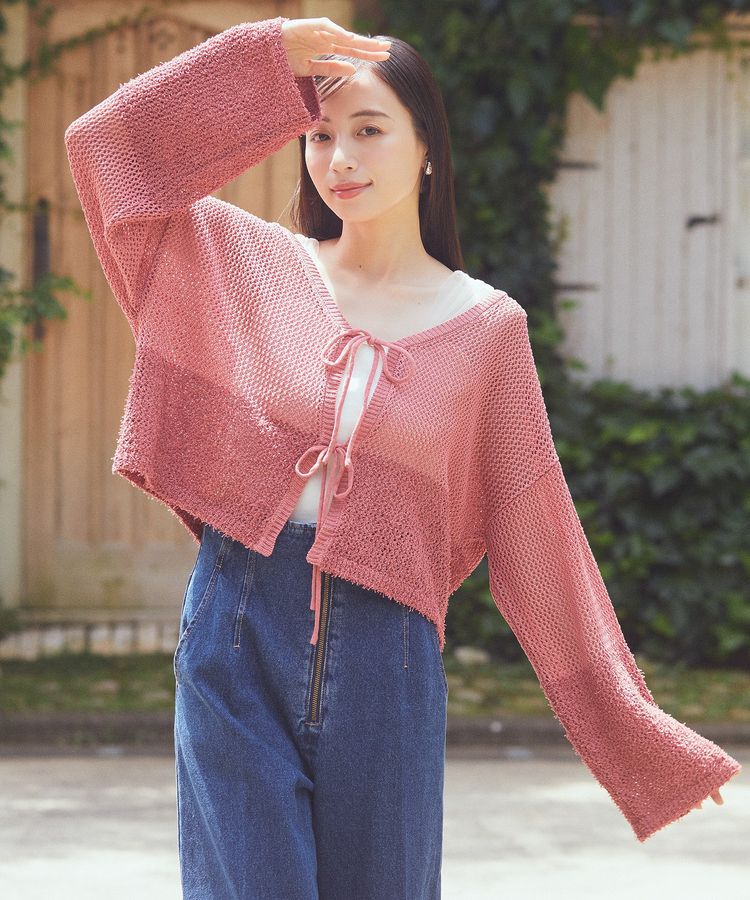 earth music&ecology「カールヤーンメッシュカーディガン」|カーディガン|