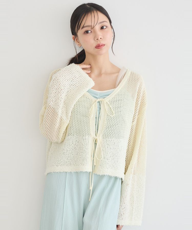 earth music&ecology「カールヤーンメッシュカーディガン」|カーディガン|