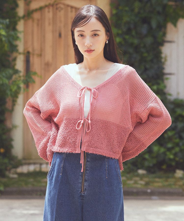 earth music&ecology「カールヤーンメッシュカーディガン」|カーディガン|