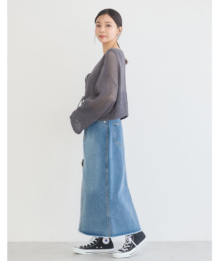 earth music&ecology「カールヤーンメッシュカーディガン」|カーディガン|