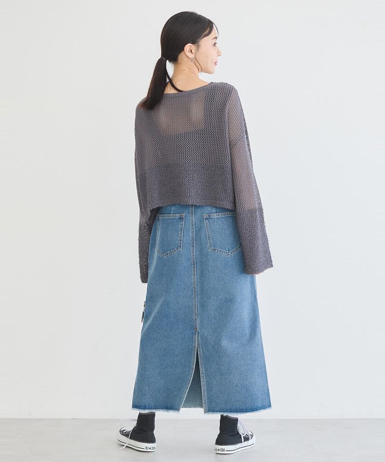 earth music&ecology「カールヤーンメッシュカーディガン」|カーディガン|