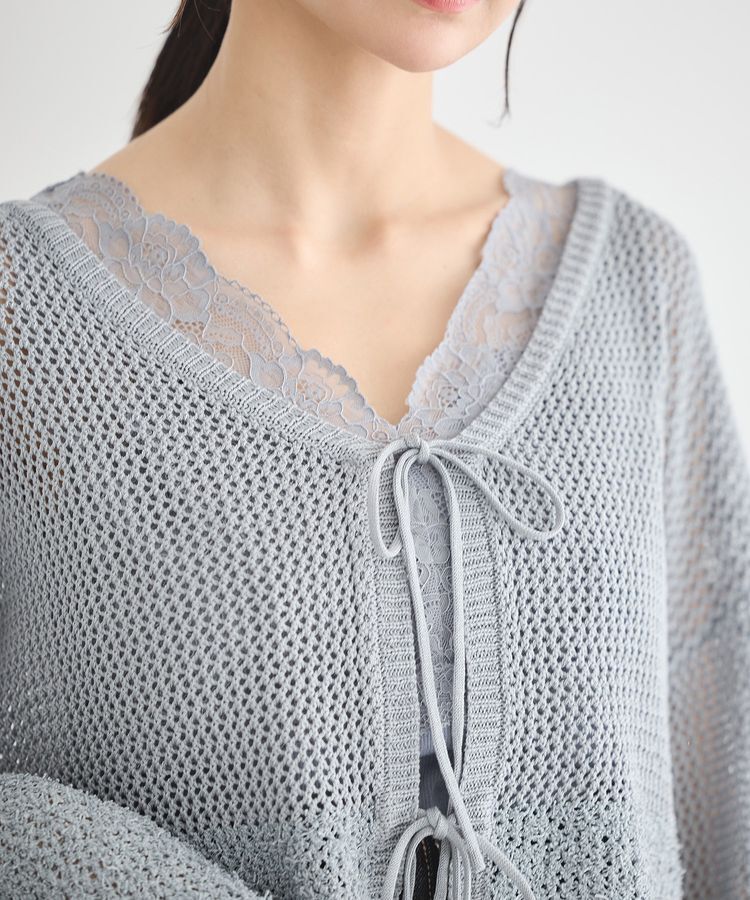 earth music&ecology「カールヤーンメッシュカーディガン」|カーディガン|