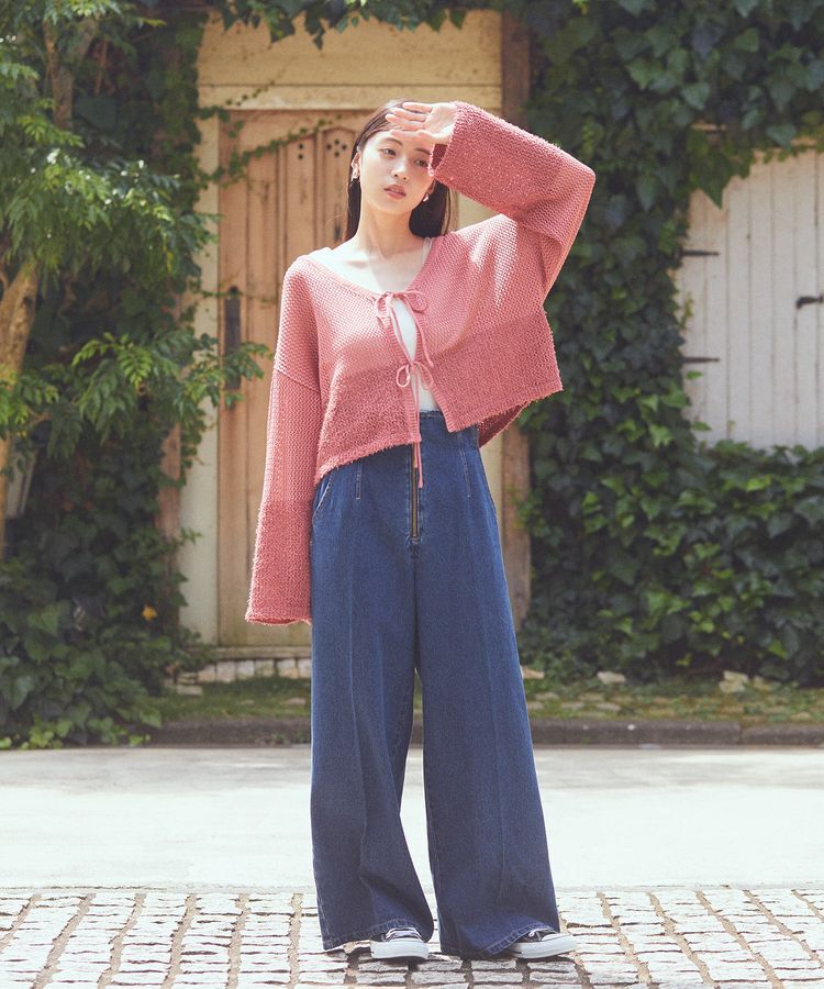 earth music&ecology「カールヤーンメッシュカーディガン」|カーディガン|