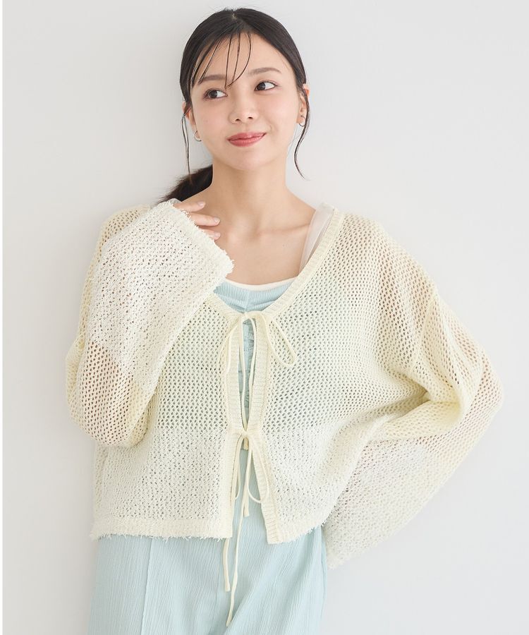 earth music&ecology「カールヤーンメッシュカーディガン」|カーディガン|