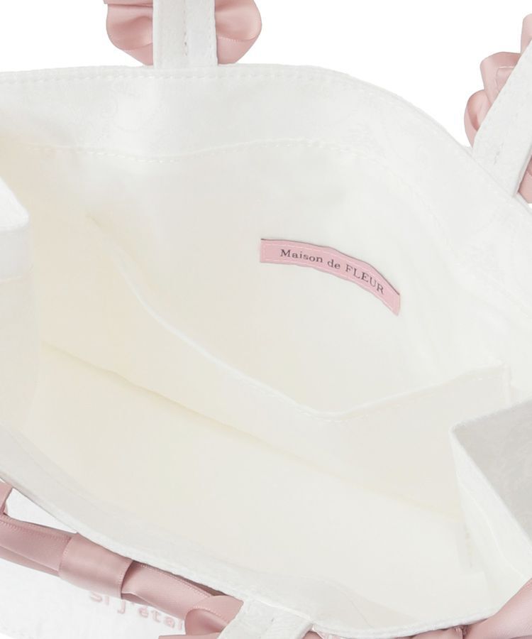 Maison de FLEUR「ジャカードリボンフリルスクエアトートSバッグ」|トートバッグ|