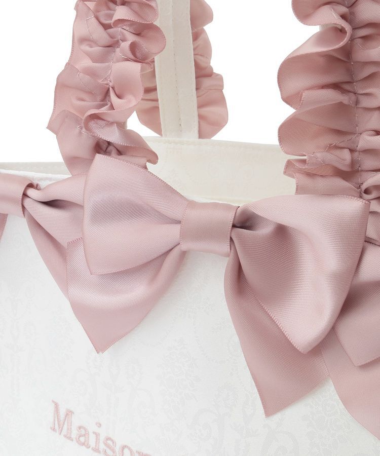 Maison de FLEUR「ジャカードリボンフリルスクエアトートSバッグ」|トートバッグ|