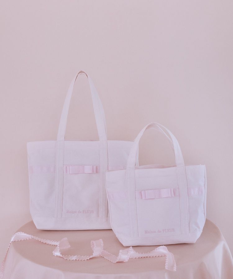 Maison de FLEUR「ピンクマニアマルチポケット帆布トートSバッグ」|トートバッグ|