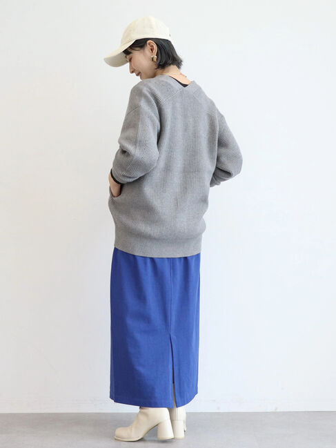  「パチパチしにくいVネック片畦ニットカーディガン」|カーディガン|