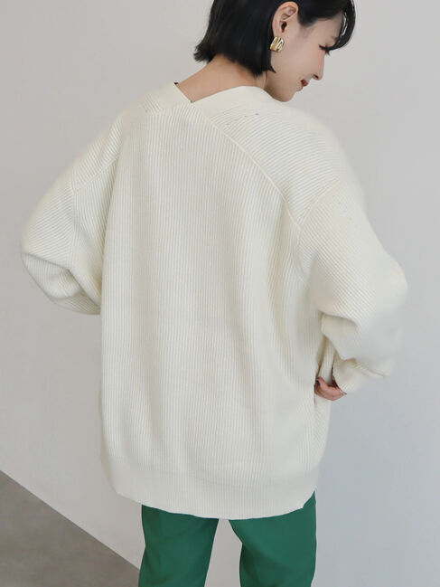  「パチパチしにくいVネック片畦ニットカーディガン」|カーディガン|