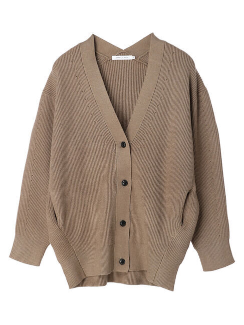  「パチパチしにくいVネック片畦ニットカーディガン」|カーディガン|