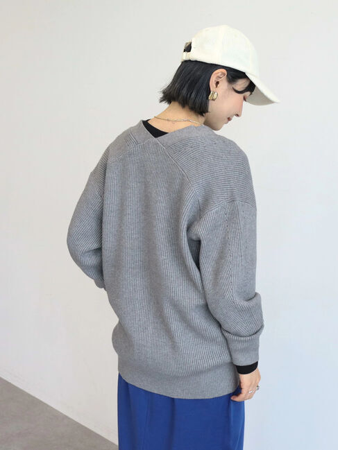  「パチパチしにくいVネック片畦ニットカーディガン」|カーディガン|