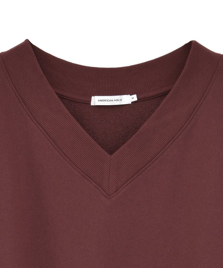 AMERICAN HOLIC「Vネックワンポイントロゴスウェットプルオーバー」|スウェット・ジャージ|