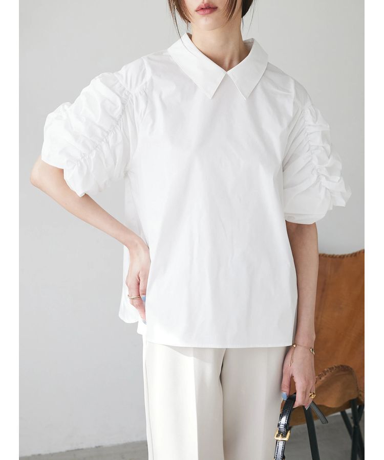 AnriettMusee「ギャザースリーブブラウス」|シャツ・ブラウス|