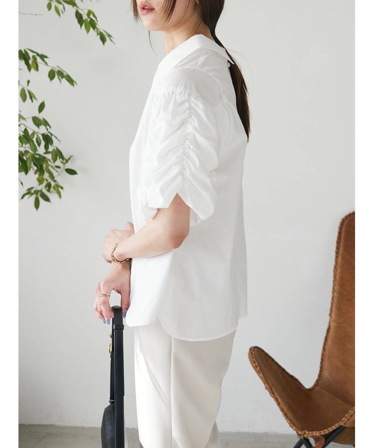 AnriettMusee「ギャザースリーブブラウス」|シャツ・ブラウス|