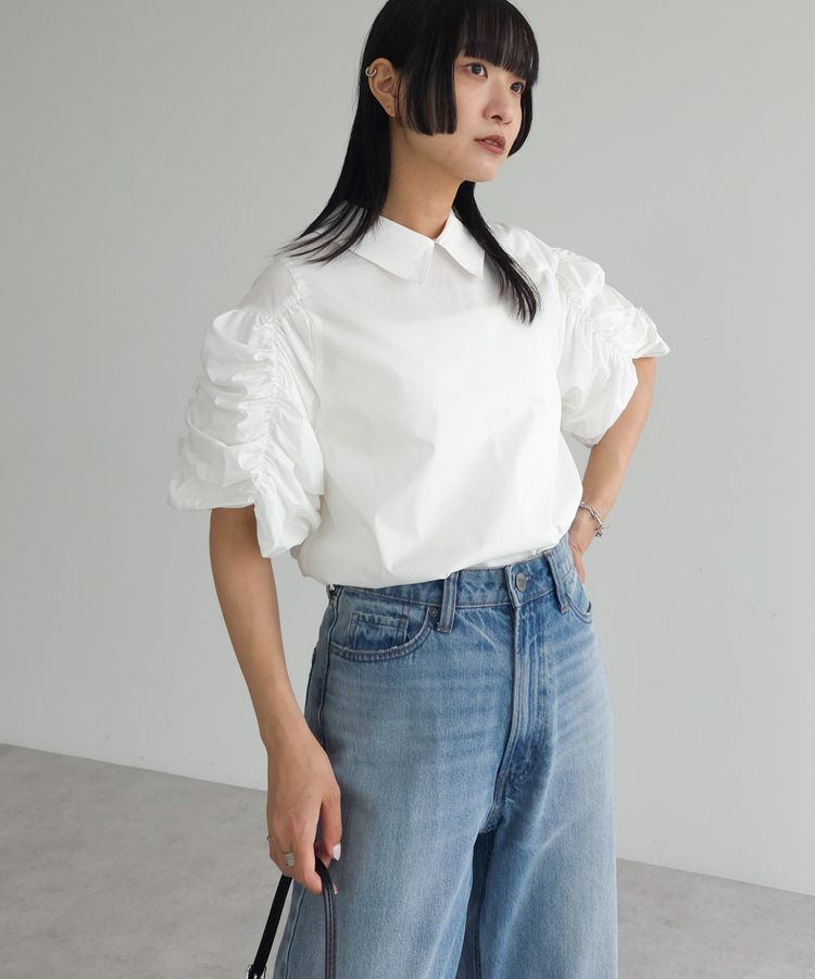 AnriettMusee「ギャザースリーブブラウス」|シャツ・ブラウス|