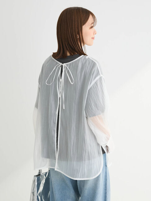 Green Parks「・ELENCARE　DUE　2wayシアーブラウス」|チュニック|Off White