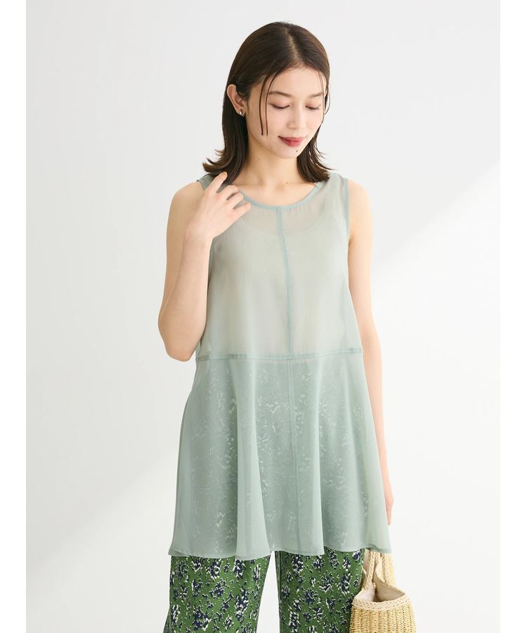 Green Parks「・ELENCARE　DUEオーガンジーノースリチュニック」|チュニック|