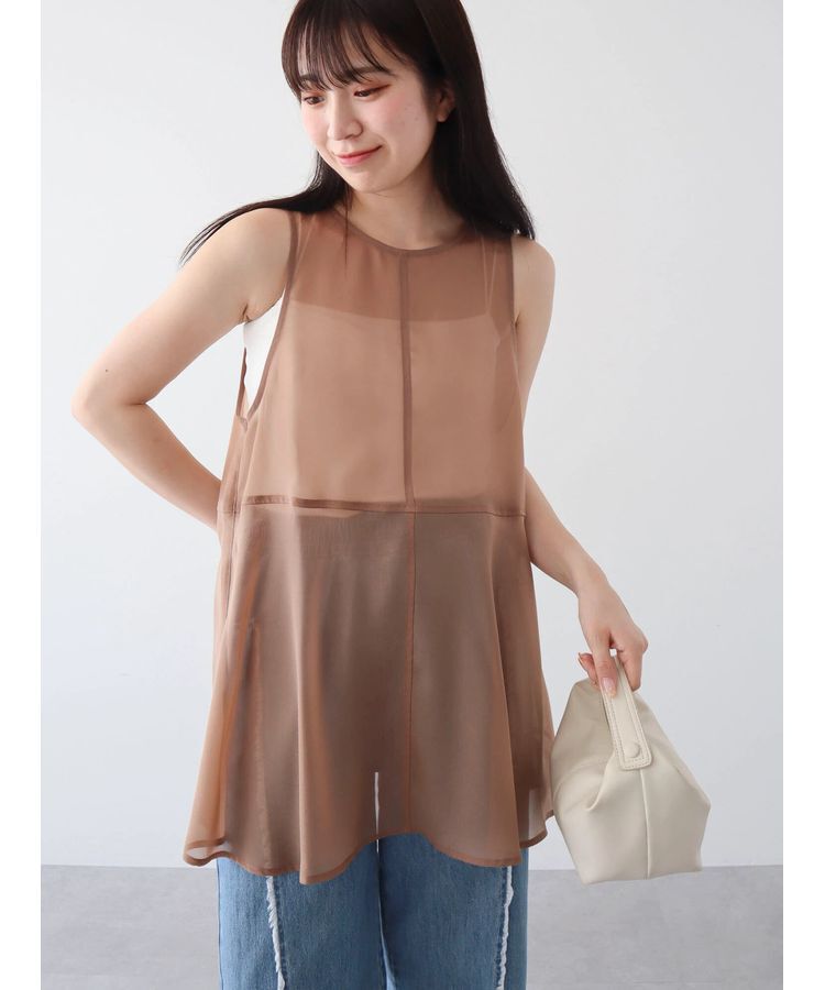 Green Parks「・ELENCARE　DUEオーガンジーノースリチュニック」|チュニック|