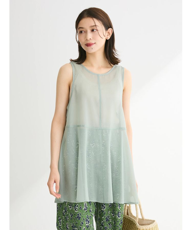 Green Parks「・ELENCARE　DUEオーガンジーノースリチュニック」|チュニック|