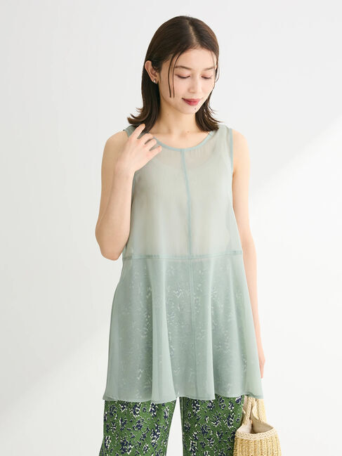 Green Parks「・ELENCARE　DUEオーガンジーノースリチュニック」|チュニック|