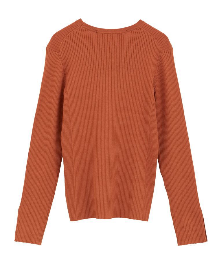 YECCA VECCA「袖釦クルーネックリブニット」|ニット・セーター|