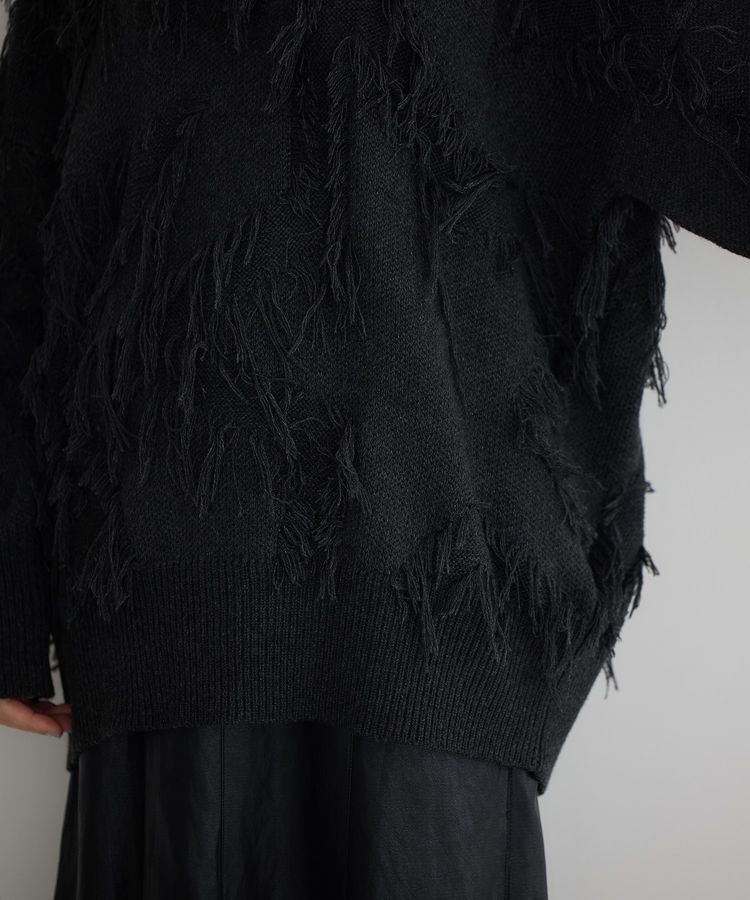 Editt by YECCA VECCA「スター柄フリンジルーズニット」|ニット・セーター|