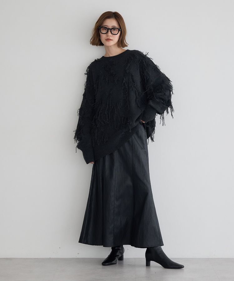 Editt by YECCA VECCA「スター柄フリンジルーズニット」|ニット・セーター|