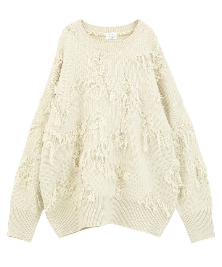 Editt by YECCA VECCA「スター柄フリンジルーズニット」|ニット・セーター|