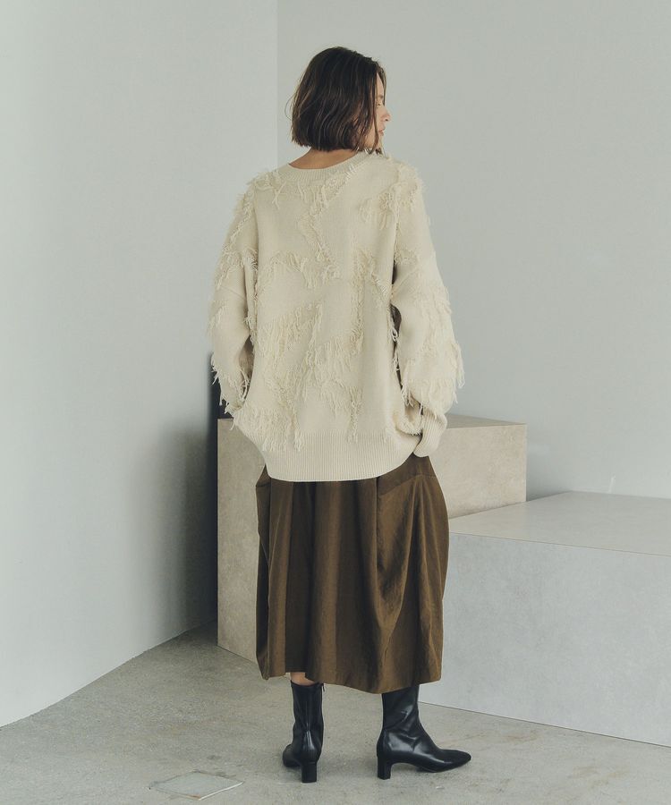 Editt by YECCA VECCA「スター柄フリンジルーズニット」|ニット・セーター|