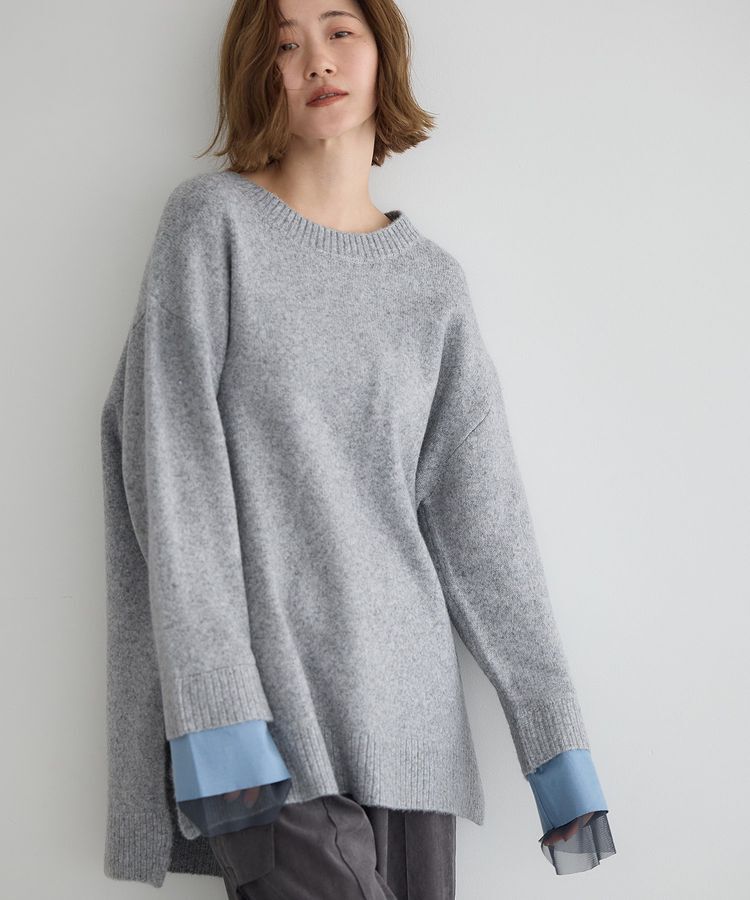 Editt by YECCA VECCA「袖レイヤードソフトニット」|ニット・セーター|