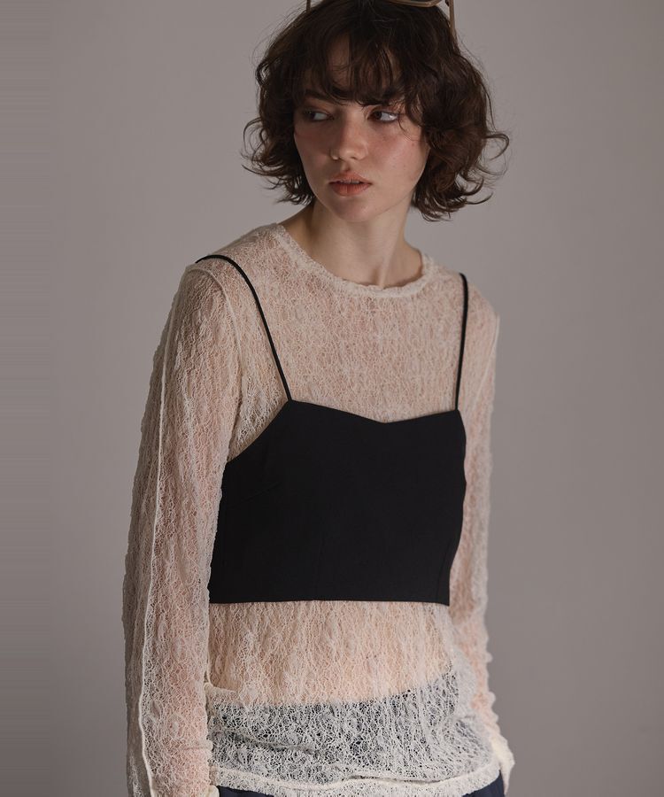 GARAGE OF GOOD CLOTHING「レースクルーネックプルオーバー」|Tシャツ・カットソー|Off White