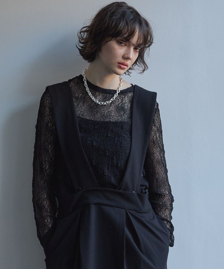 GARAGE OF GOOD CLOTHING「レースクルーネックプルオーバー」|Tシャツ・カットソー|Black