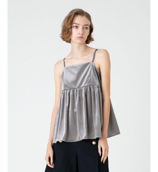 LOULOU WILLOUGHBY「【LOULOU WILLOUGHBY】ベロアキャミソール」|その他|ライトグレー