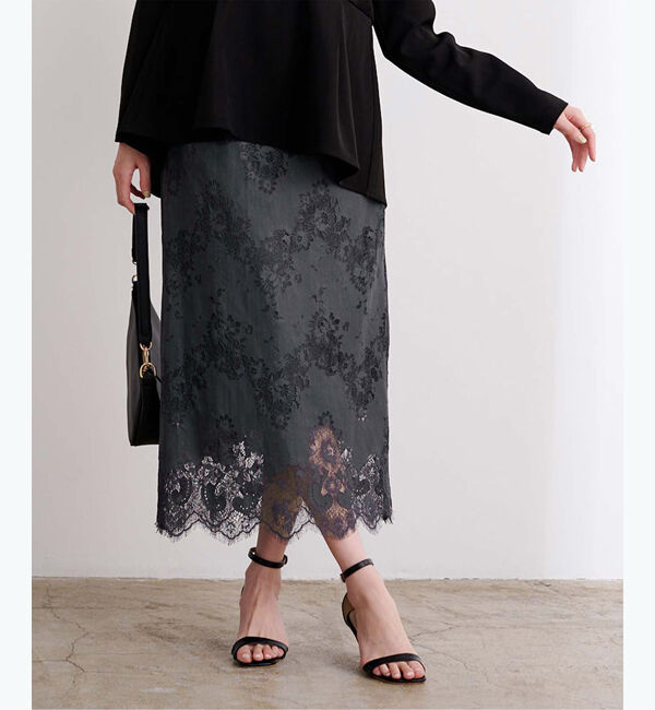 ur's「レースセミタイトスカート」|スカート|